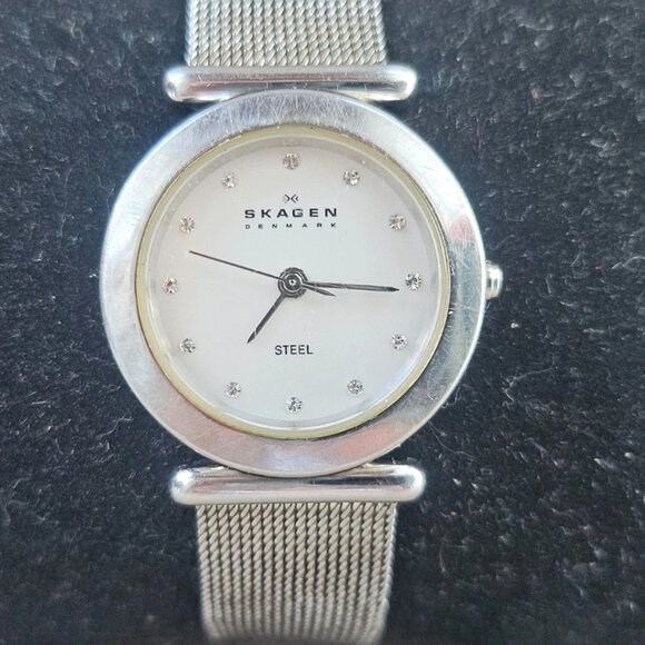 Skagen Denmark Ladies Wristwatch Quartz analog Silver Tone Mesh Strap Watch - Picture 3 of 13